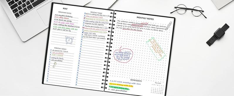 Monthly Planner20252026 (7.4'' x 9.6''), 2025 Calendar 18 Months Planner from Jan 2025Jun 2026, Academic Planner with Monthly Tabs  Pocket, Perfect for School  Work, 120GSM Thick Paper, Black