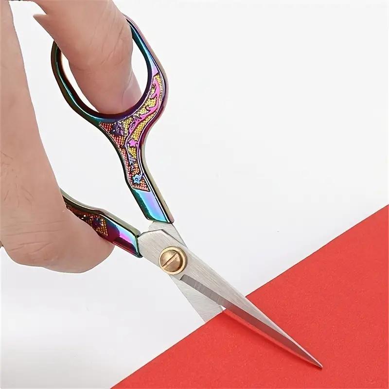 Vintage Flower Pattern Stainless Steel Scissors, Multipurpose Household Scissors, Multi-functional Scissors for Cutting Paper, Sewing, Crafting, Cutting Supplies
