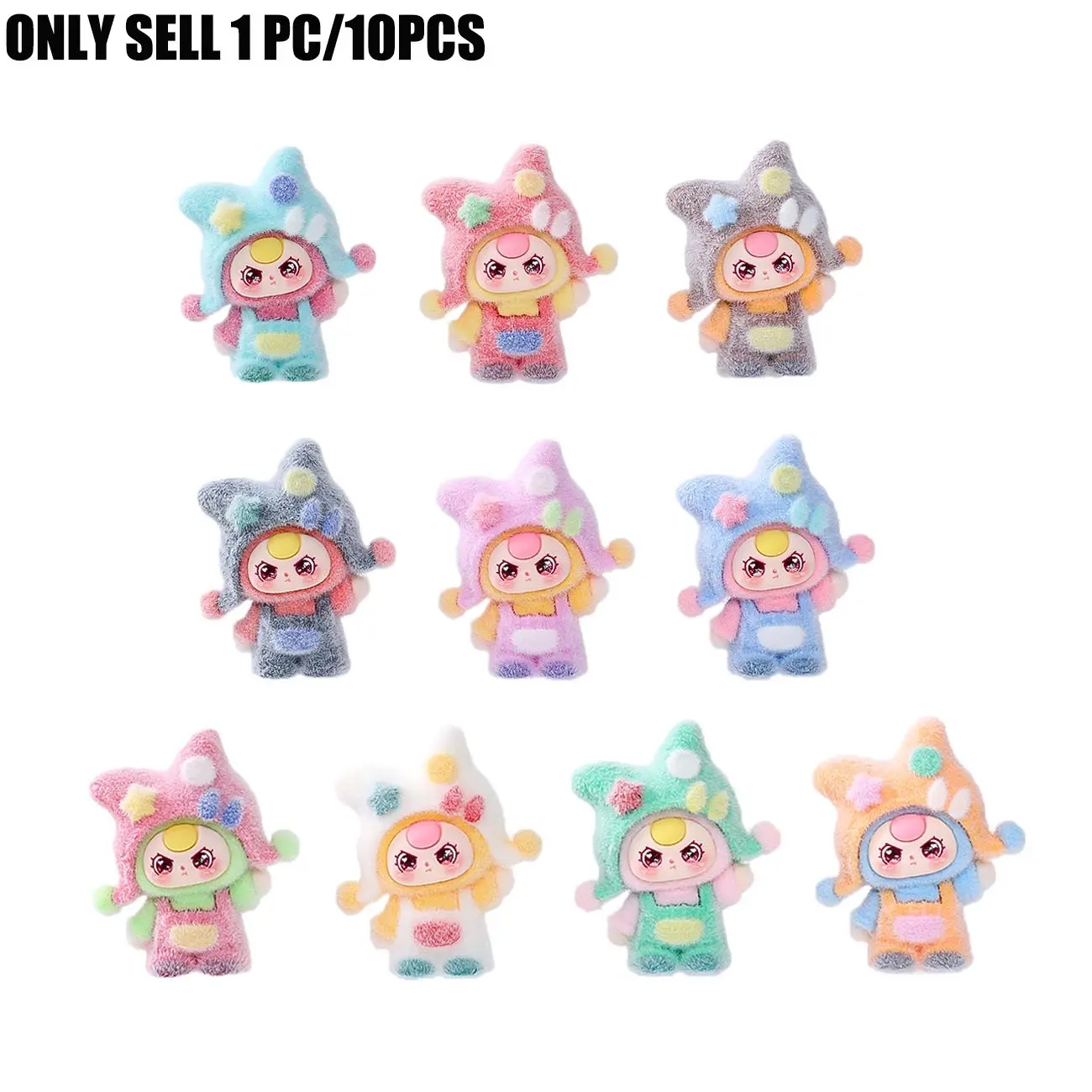 TOOUEE (1 pc random/10pcs) Super Cute Cartoon Doll Ornament, Ornaments Statues, Dopamine Style Beanie Doll Gift for Women and Girls, Perfect for Birthday Parties, Desktop Ornaments and Home Decorations, Cute Cartoon Figurine