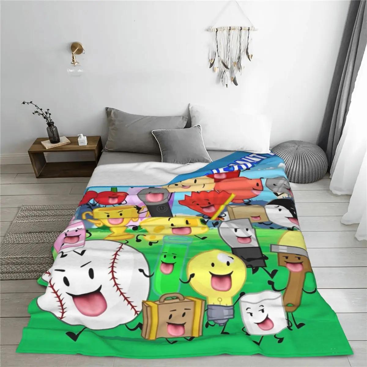 BFDI Inanimate Insanity Blanket Warm Soft Comfortable Plush Throw Blanket For Home Decor Picnic Flannel Bedspread Bed Cover