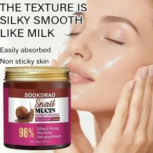 Snail Mucus Moisturizing Cream with Niacinamide, Deep Hydration, Face Care, Unisex, 80g, Dry Skin, Morning Skincare