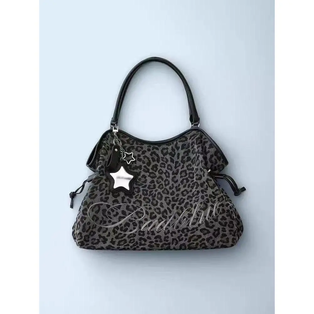 BadBlue, a Korean brand known for its niche, forest-inspired leopard print dot pattern, business-ready bag with a trendy, sweet-