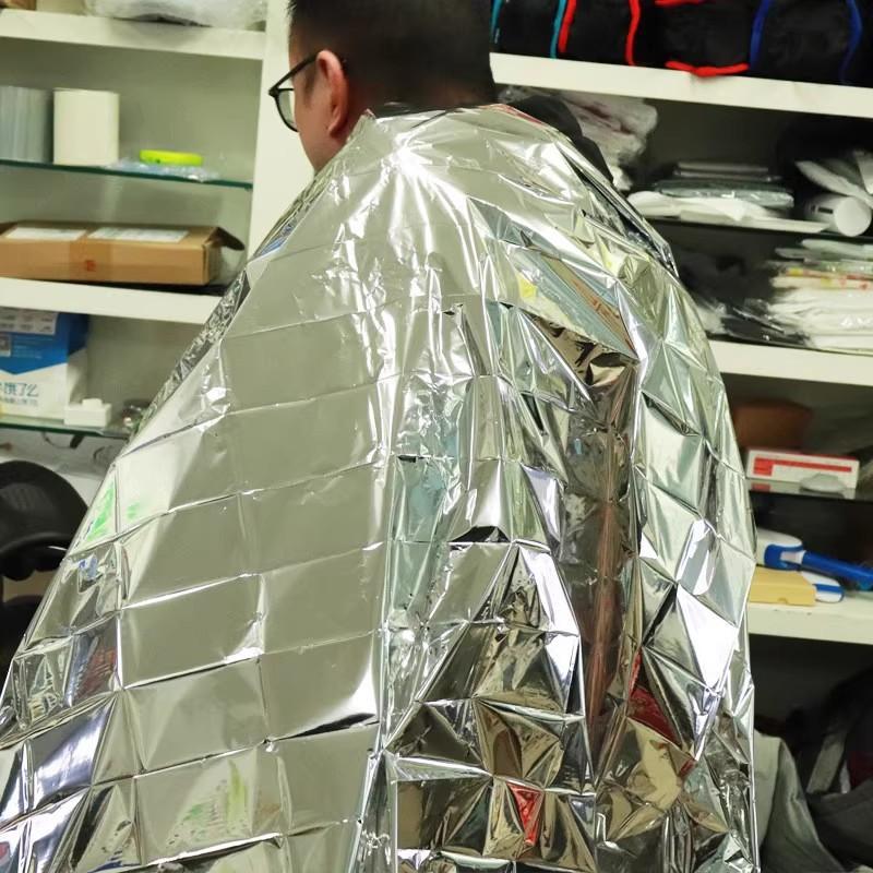 Outdoor Emergency Raincoat Foil Thermal Blanket Reflective Aluminum Survival Gear Portable Doomsday Prep
