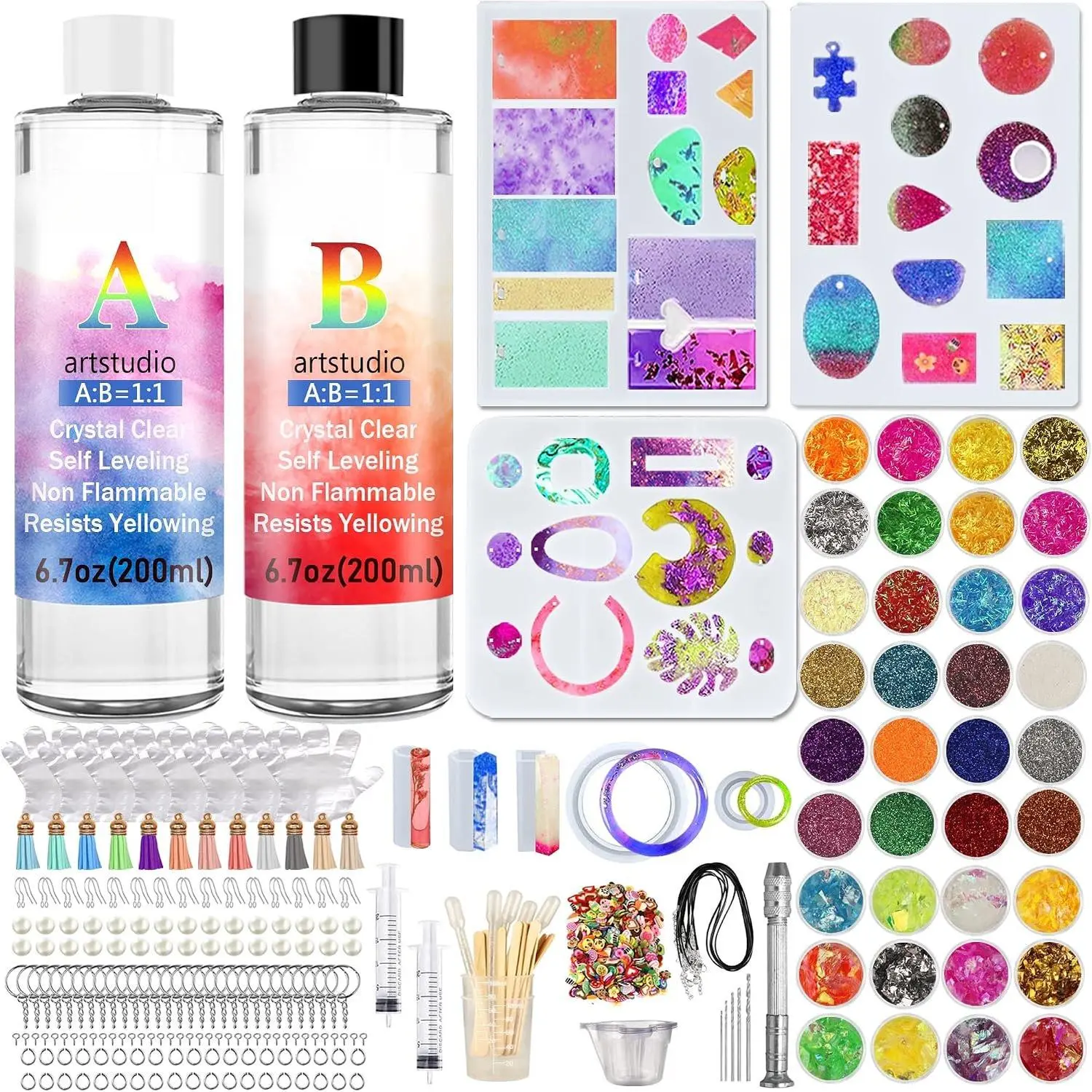 Making Kit with  Molds, 278 count Starter Set |   molds with smooth release, durable  findings and colorful embellishments for creative DIY projects