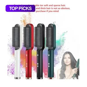 electric hair straightener brush, 1 count durable hair straightening comb, hair styling tool for home & salon use, hairdressing tool, hair styling tools, hair straightener, straightening bristle brush, straightening iron