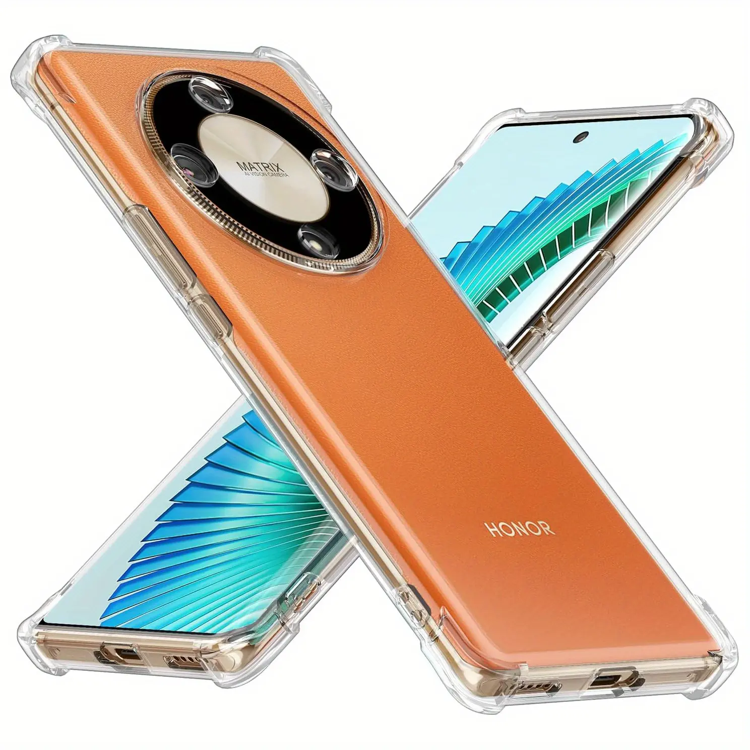 Case for Honor X9B / Honor Magic 6 Lite 5G, Clear Phone Case with Reinforced Corners Camera Protection Bumper Slim Fit Shockproof Flexible TPU Case, Transparent