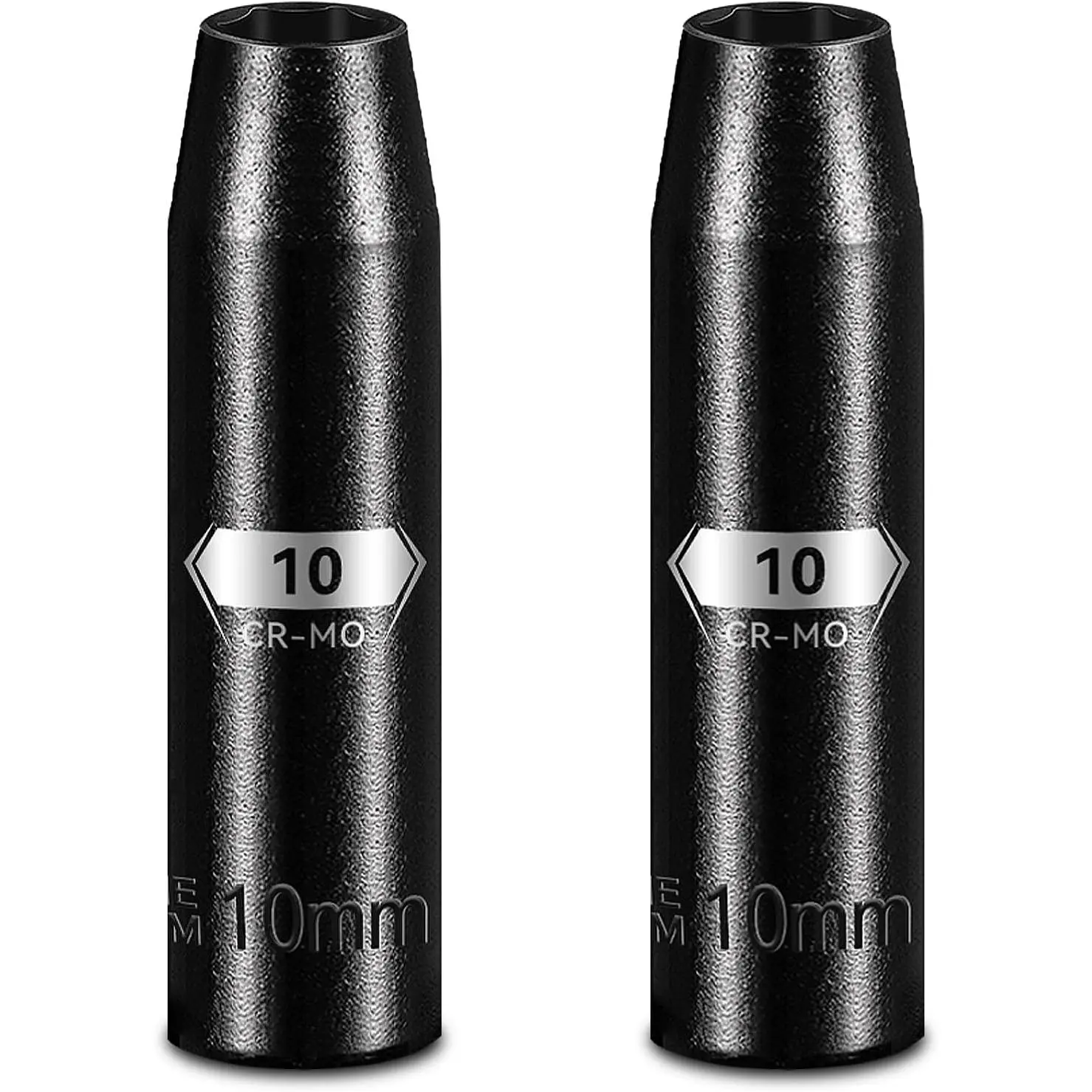 2-Pack 3/8" Drive 10mm Deep  Socket, 6-Point CR-MO Steel with Black Phosphate Finish