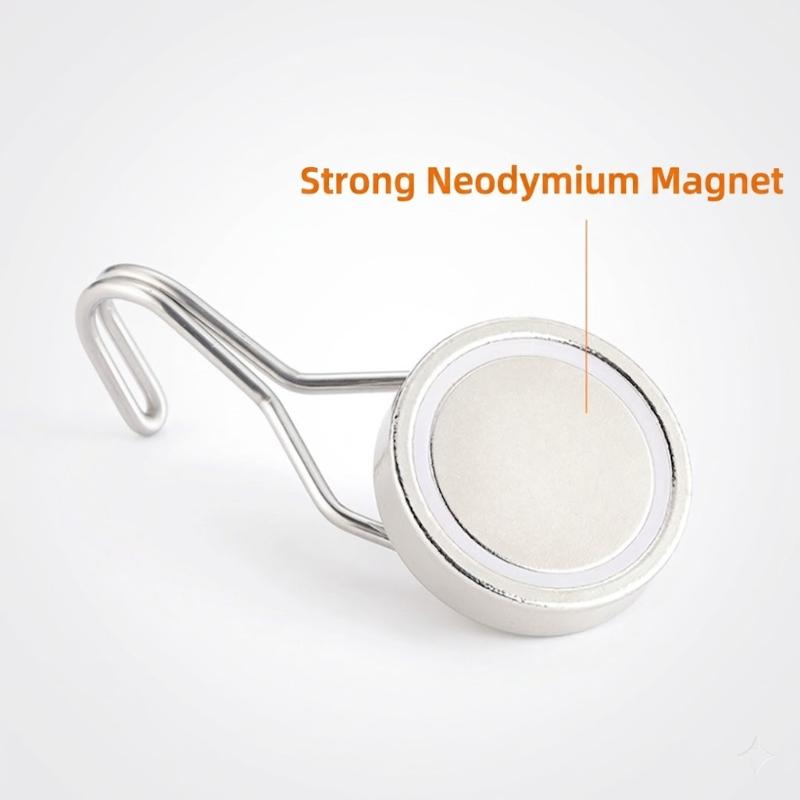 Swivel Magnetic Hooks 8/16 Pack 30LBS Strong Neodymium Hooks for Cruise Cabin Door Fridge Kitchen Metal Surfaces Rotary Vertical Suspension Organizer