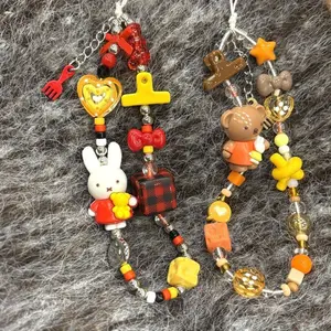 Kawaii Miffy Rabbit Keychain Boris Bear Phone Case Hanger String CCD Camera Goben Card Booklet Bag Packaging Decoration Gift
