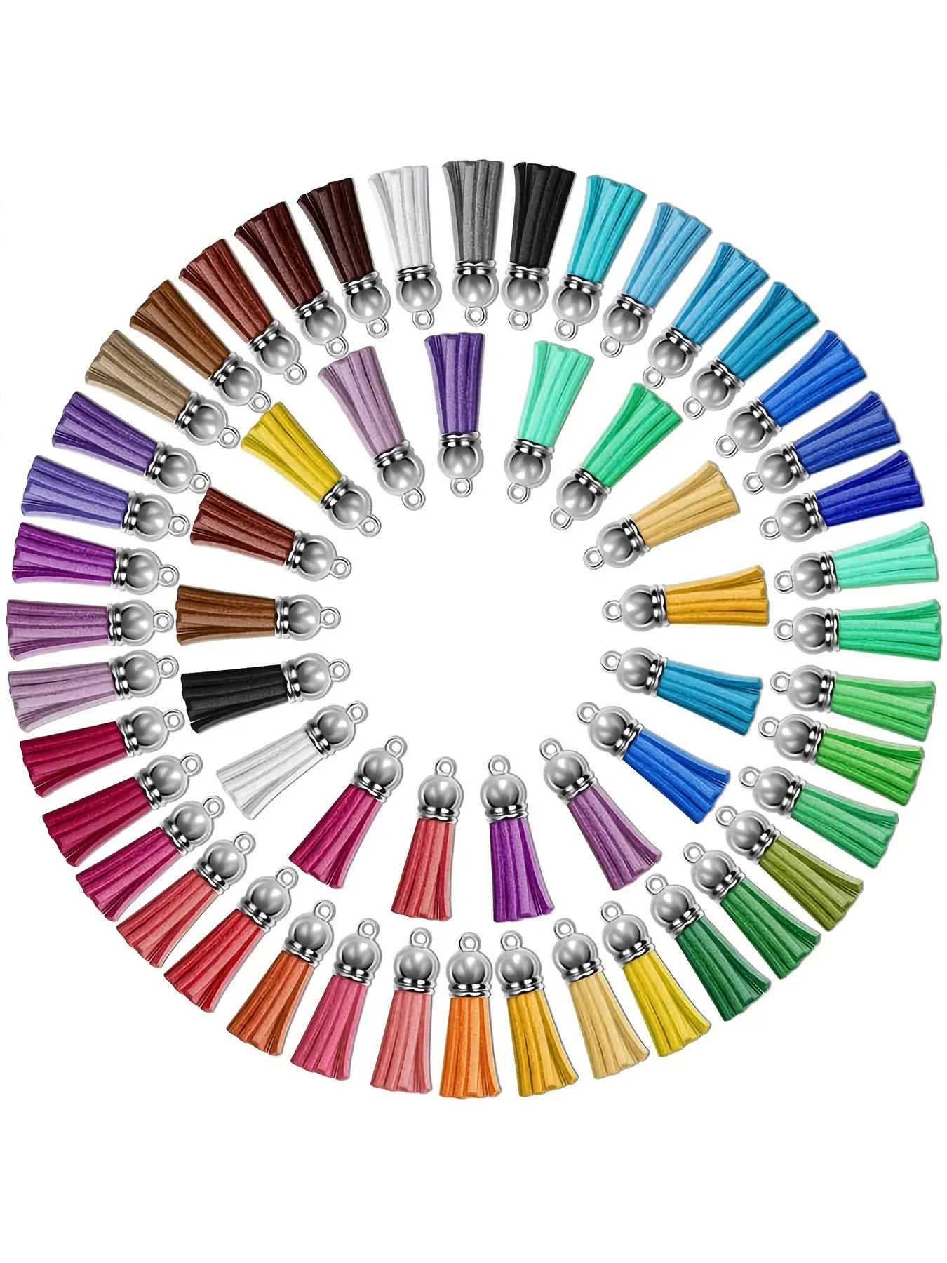 120pcs tassel pendant DIY bead decoration, jewelry supplies tassel keychain making, synthetic leather keychain, random color leather tassel, DIY crafts, accessories, used for keychain, crafts, DIY Keychains