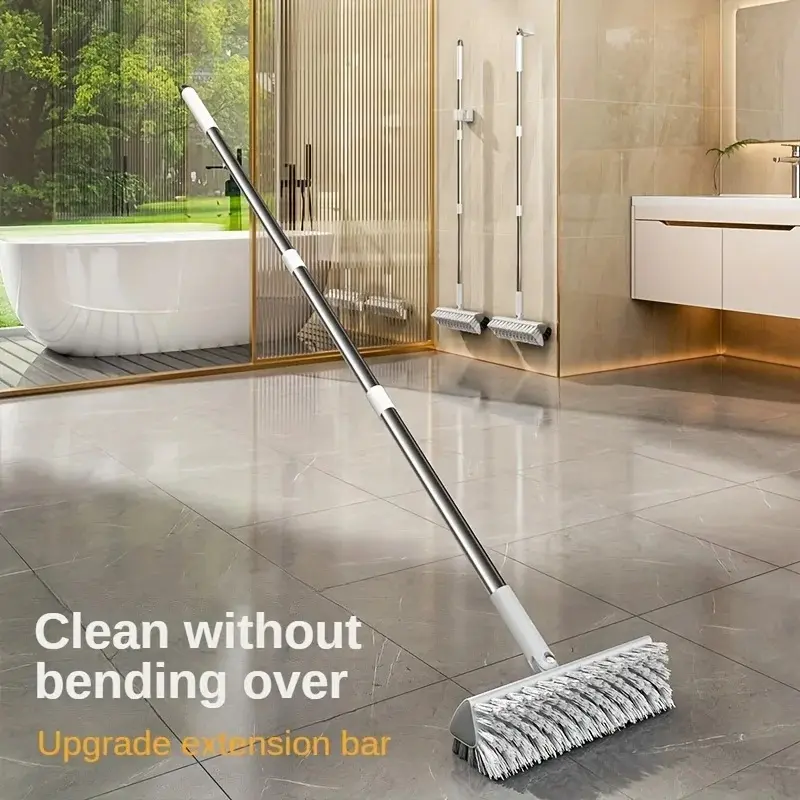 Plastic-Handle V-Shaped Double-Sided Nylon Fabric Toilet Cleaning Brush, Deep Clean Wall Corners & Dead Stains, Non-Scratch Durable Bathroom Household Sanitary Tool