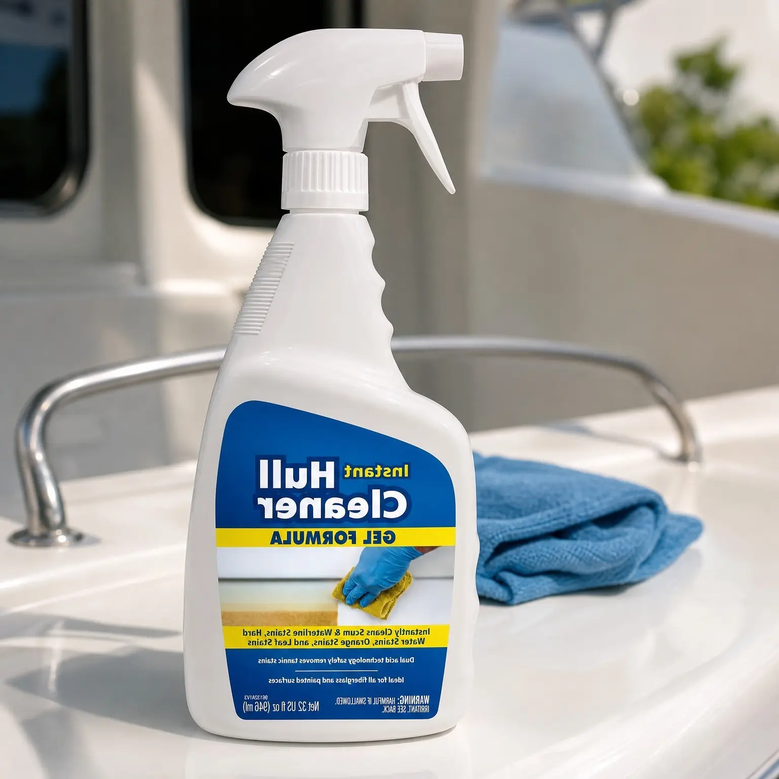 Instant Hull Cleaner Gel Spray 32 Oz - Removes Stains, Scum Lines & Grime on Boat Hulls, Fiberglass, Plastic & Painted Surfaces - Easy to Use Formula (096132)Gift