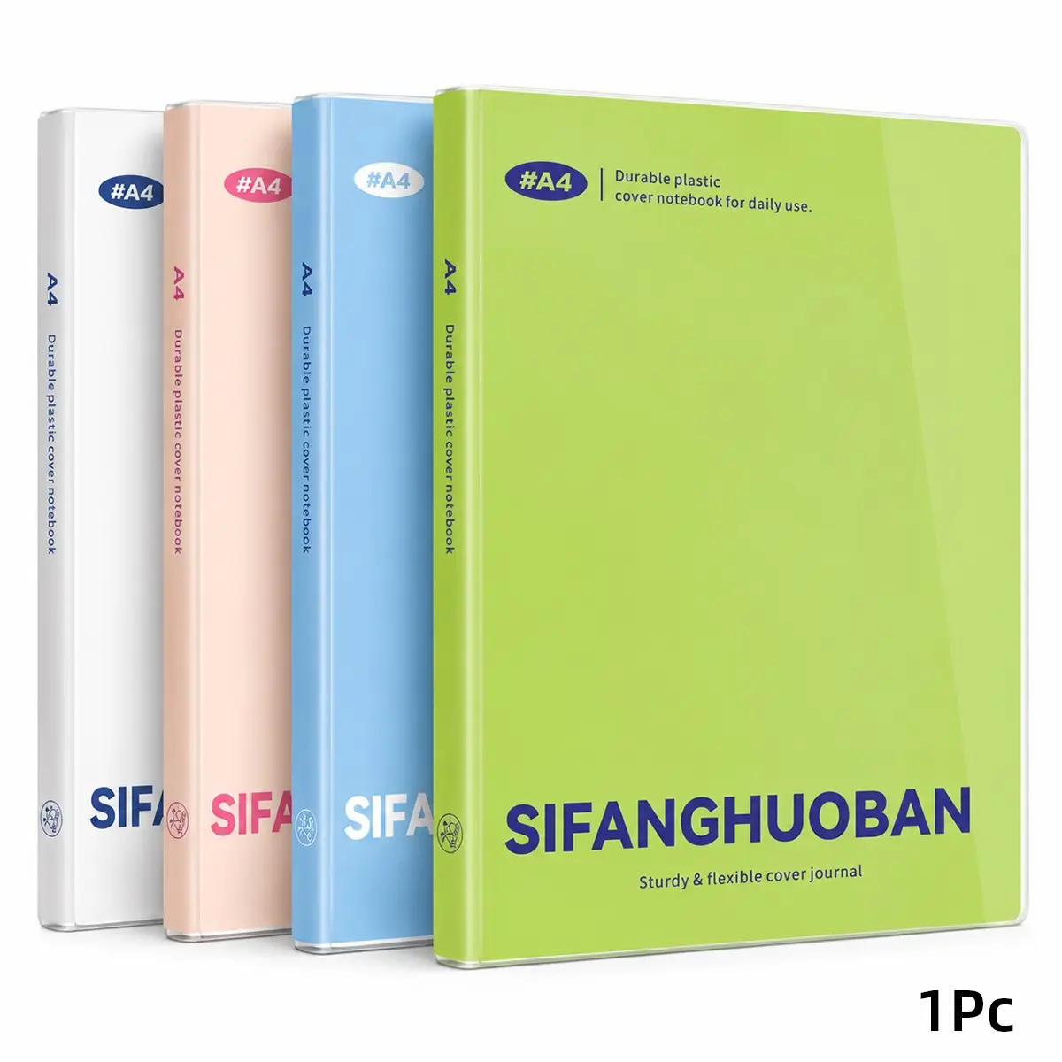 A4 Thick Ruled Notebook, 200 Sheets 400 Pages, Flexible Eva Cover, 70 Gsm Paper, 9 Mm Wide Ruled Lines, Lay-Flat Binding, Ideal for School & Office Use