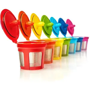 7 Pack Reusable K Cups for Keurig Coffee Makers – BPA-Free Refillable Coffee Pods, 7 Colors – Compatible with Keurig Brewers
