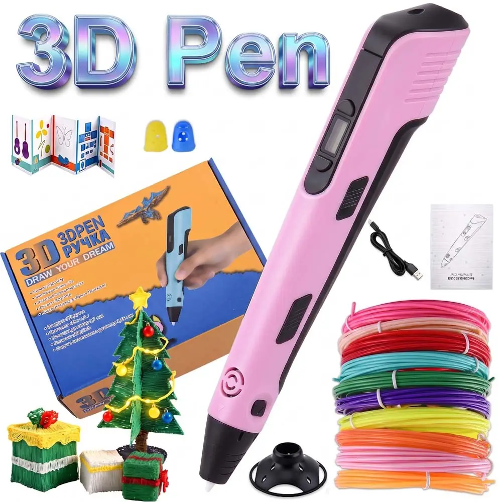 3D Pen with 9m Filament, 1 Set Creative 3D Printing Tool with Storage Bag, Ideal for Hobbyists and Professionals