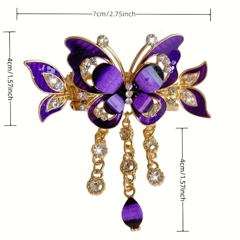 3pcs Butterfly Hairpin Set, Featuring Shiny Rhinestones And Tassels - a Retro-Style Accessory, Suitable for Regular Hair, an Ideal Christmas And Holiday Gift for Daughters And Mothers.