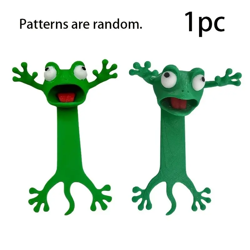 New Arrival 3D Frog Bookmark, Creative Reading Book Clip, Funny Design Office Supplies, Perfect Gift for Friends, Random Pattern
