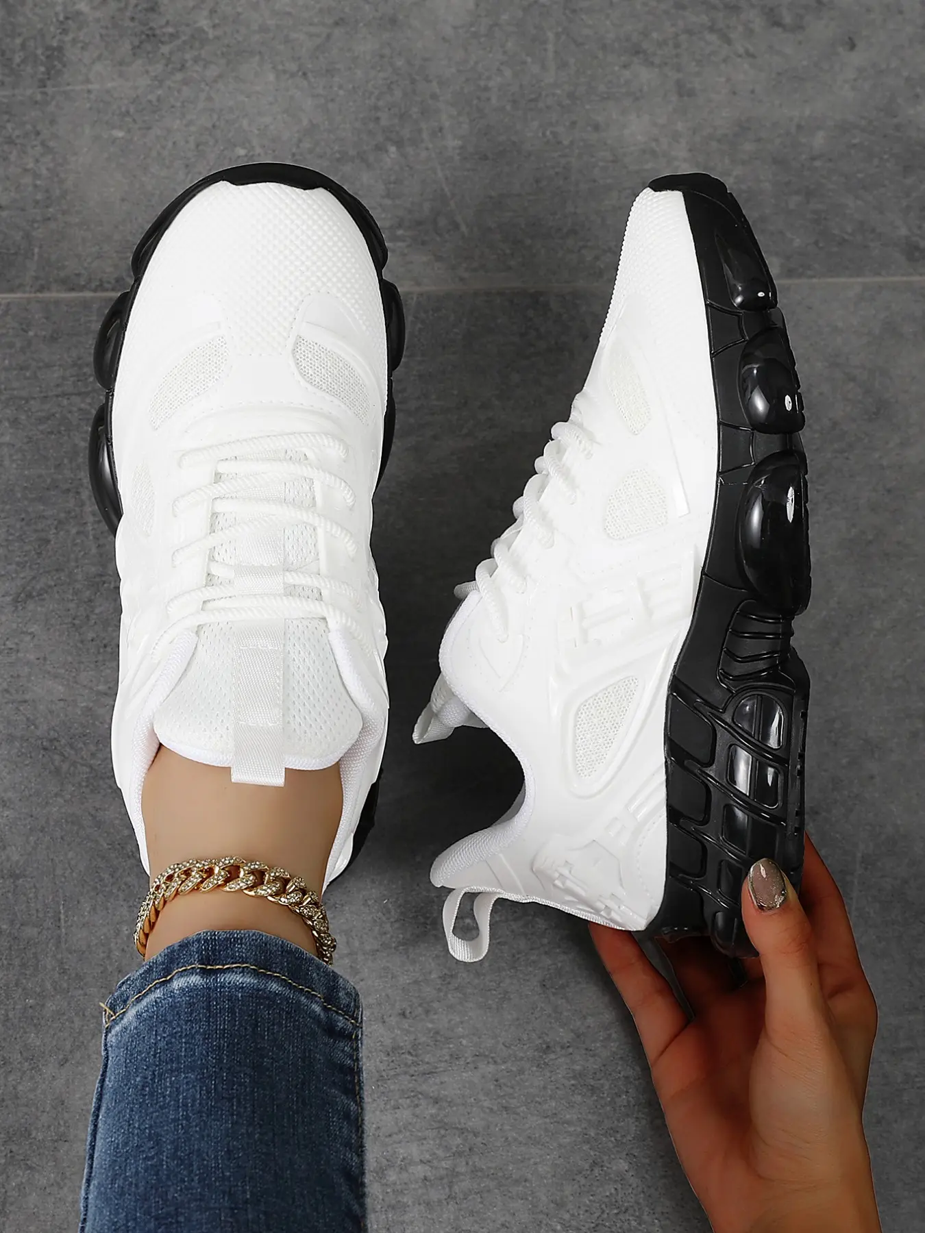 Women's Sporty Sneakers, Mesh Upper with Sole, Comfortable Casual Shoes, Medium Width, Eva Sole, All Seasons