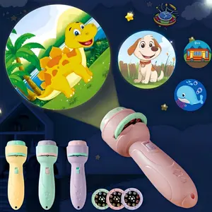 Glowing Flashlight Learning Cognitive Fun Toy Dinosaur Animal Marine Fruit Multiple Pattern Puzzle Toy