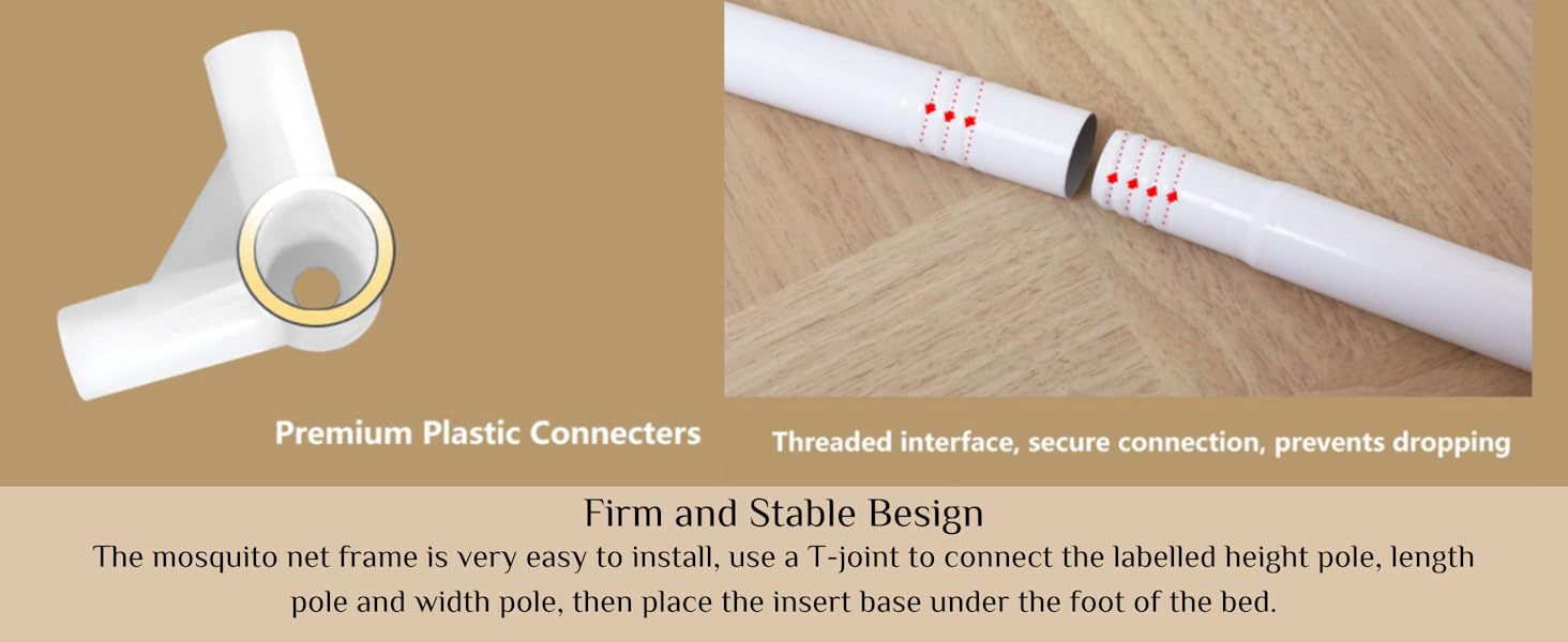 Queen Bed Frame - White Bed with Four Poster Frame, Net and Bed Curtains for Indoor or Play Tent