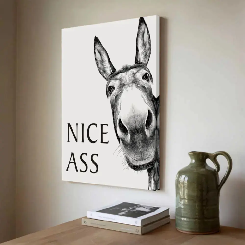 Bathroom Art Wall  Farmhouse Home  Vintage Funny Signs Donkey For Home  restaurant decor cheese heads