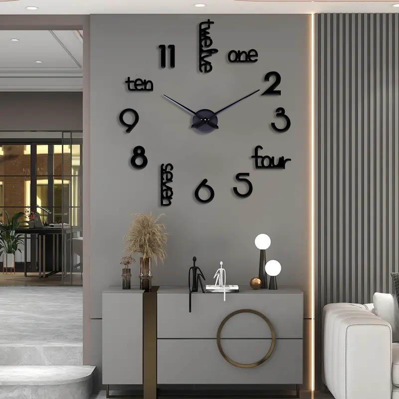 DIY Wall Clock, 1-Count Battery-Powered Modern Acrylic Wall Clock (Battery Not Included), Silent Wall Clock for Home, Living Room and Bedroom Decor, Modern Home Craft Decoration