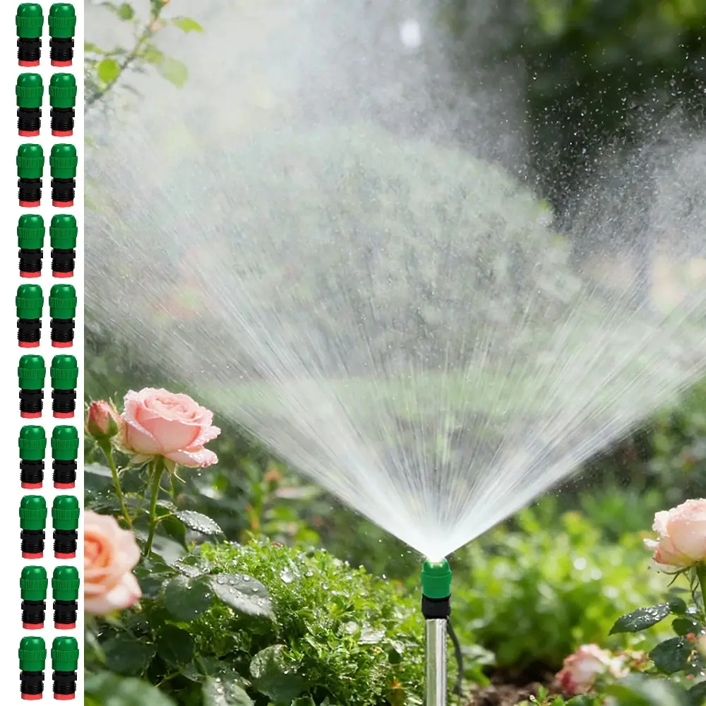 20Pcs 1/2 External Thread Adjustable Plastic Misting Micro Sprinklers, Twist Knob Water Spray Nozzles, Plastic Atomizing Sprayers for Home Garden Lawn Watering, Adjustable Micro Spray Heads for Potted Plant Irrigation