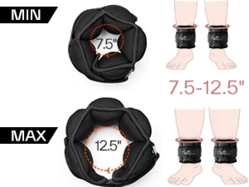Adjustable Ankle Weights 1 Pair 2 4 6 8 10 Lbs Leg Weight Straps for Women Men, Weighted Ankle Weights Set for Gym,Fitness, Workout,Walking, Jogging,1-5 lbs Each Ankle, 1 Pair 2-10 lbs