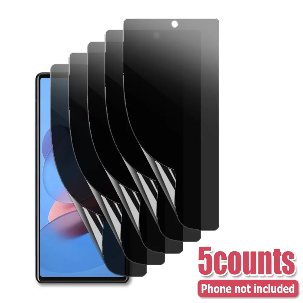 5Pcs Anti-Peep Hydrogel Protector for Google Pixel 6/6a/6 Pro/7/7a/7 Pro, Screen Protector, Shock Resistant Bendable Film, Bubble-Free Self-Adhesive Install