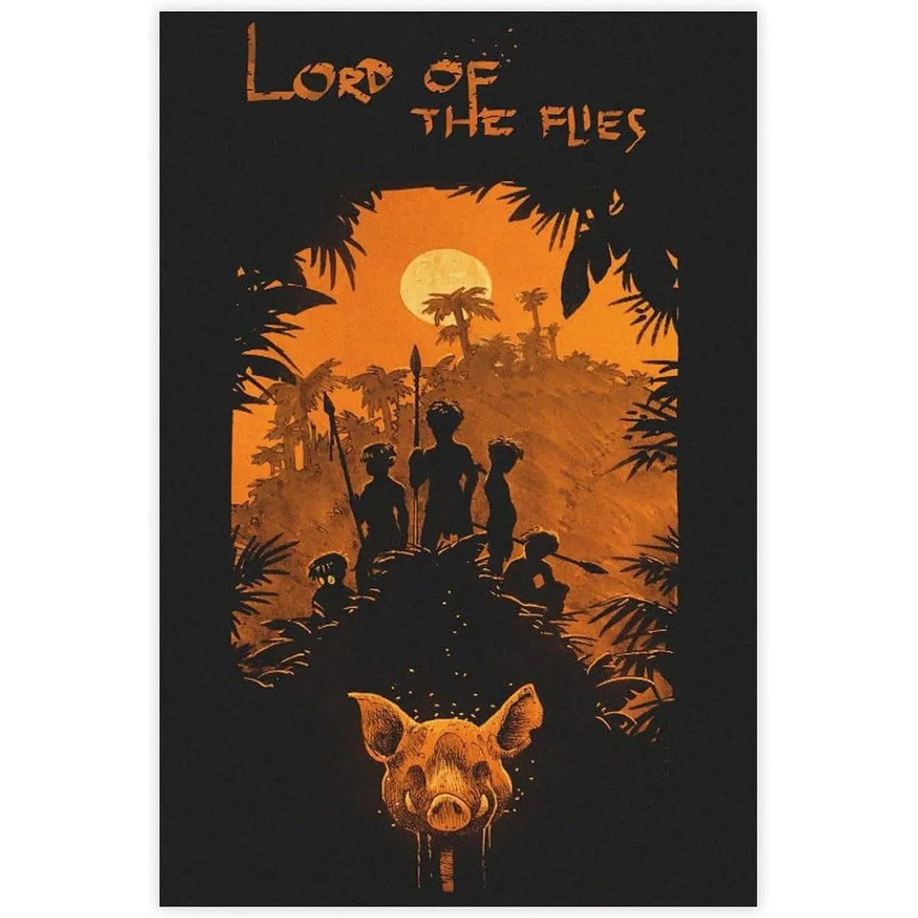 Lord of The Flies 90s Movie Classic Artistic 1-Piece Frame-Style Canvas Print Poster, Nature Theme Room Decor for Bedroom, Office Gift, One-Piece