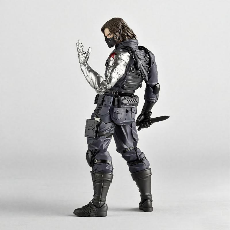 Kaiyodo Winter Soldier Revoltech Amazing Yamaguchi Bucky Barnes Captain America Anime Action Figures Movable Collectible Toys