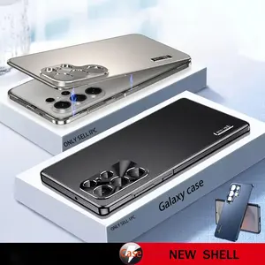 Samsung Galaxy S26 S25 S24 Ultra Case, Dual Metal Aluminum Frame, Matte PC Ultra Thin Shockproof Back Cover, Free Screen Protector