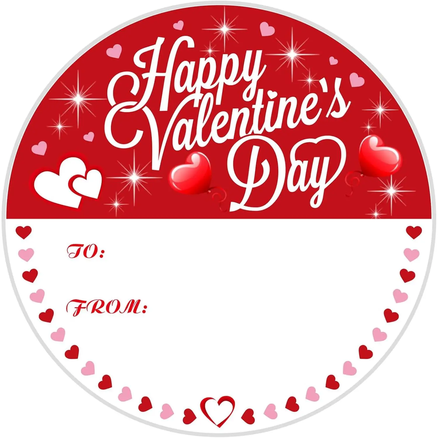 60-Count Modern Synthetic Romance Heart-Shaped Stickers, 2In To-From Labels for DIY Scrapbooking & Stamping