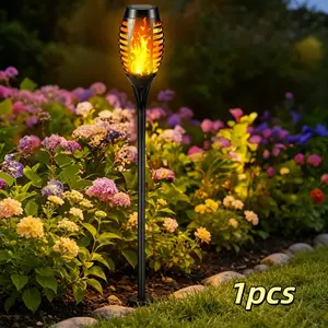 Solar Torch Lights, Flame Effect LED, Waterproof Outdoor Lawn Lights, Landscape Lighting for Garden, Hotel & Beach, 1pcs