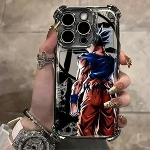 Classic Goku Graffiti Transparent Soft Shockproof Phone Case, Black Style Protective Cover For iPhone 17 Pro MAX Air 16 15 14 13 12 11 Pro MAX