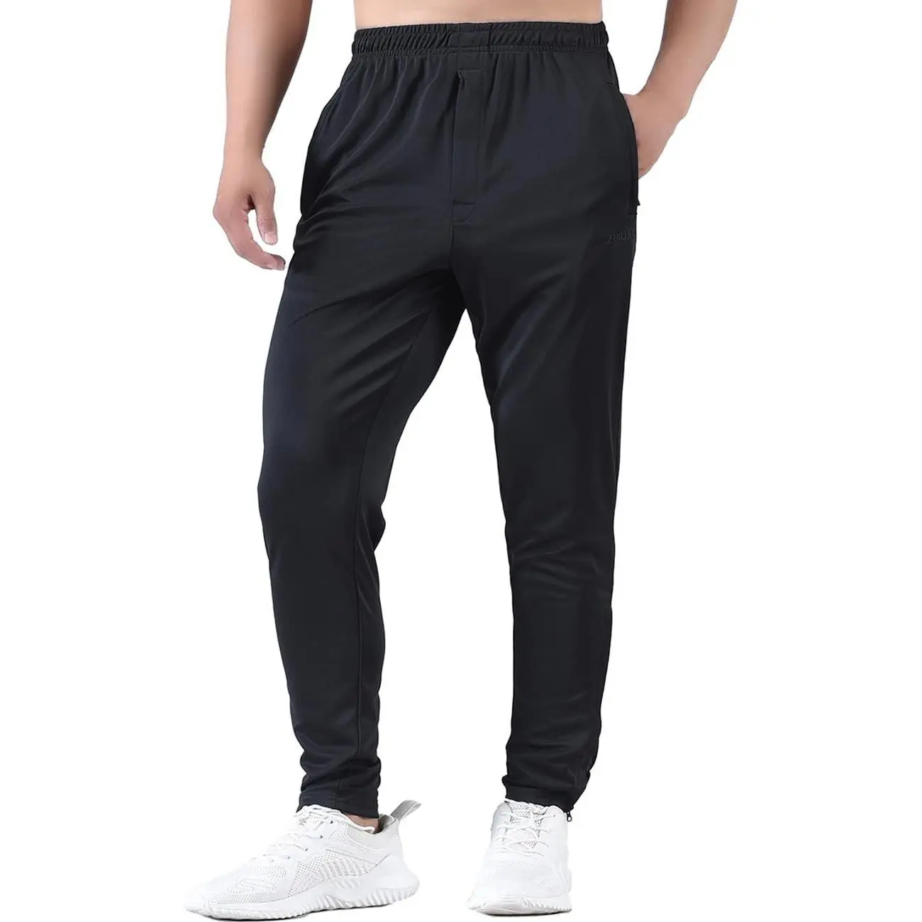 Men's Active Athletic Workout Track Pants Jogger Sweatpants for Men with Zipper Fly and Pockets Fit Football Pants