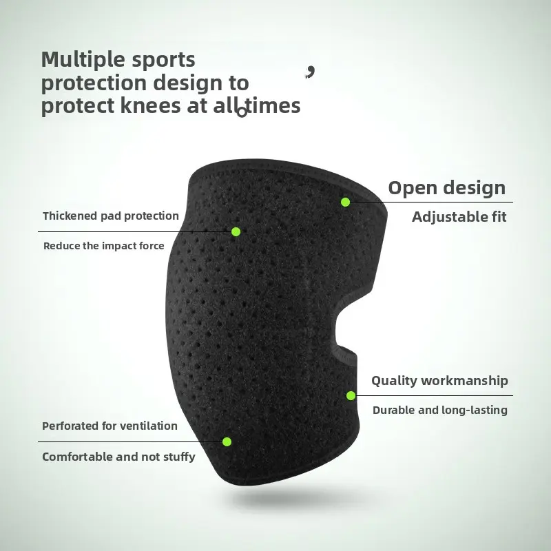 Unisex Adjustable Open Perforated Breathable Knee Pads - Thickened Cushioning Anti-Collision Knee Cover for Mountaineering, Riding