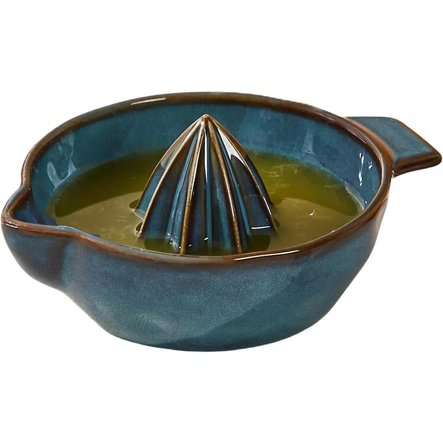 Ceramic Lemon Juicer Reamer Manual Citrus Lime Hand Squeezer Bowl Handheld | with Handle and Pour Spout, Easy to Use and Clean, Dishwasher Safe