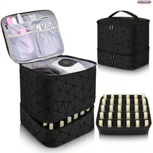 Large Capacity Clear PVC Cosmetic Bag for Women, Transparent Makeup Organizer with Nail Polish Storage, Portable Beauty Travel Tote for Manicure Tools, Skincare & Daily Essentials