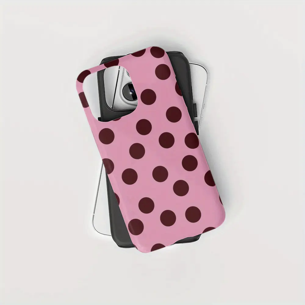 Phone Case: Phone Case- Brown Dot Fashion Easy Phone Case for Iphone17 16PM 15PM 13 12 11 XSMAX 7, Galaxy S21,S22, S23, S24, S25,S26,FE, Edge, Pus, Ultra, A14, A15, A16, A17, A23, A25, A26, A32, A53, A54, A55, A56, A32, A34, A35, A36, A71 lossy Case