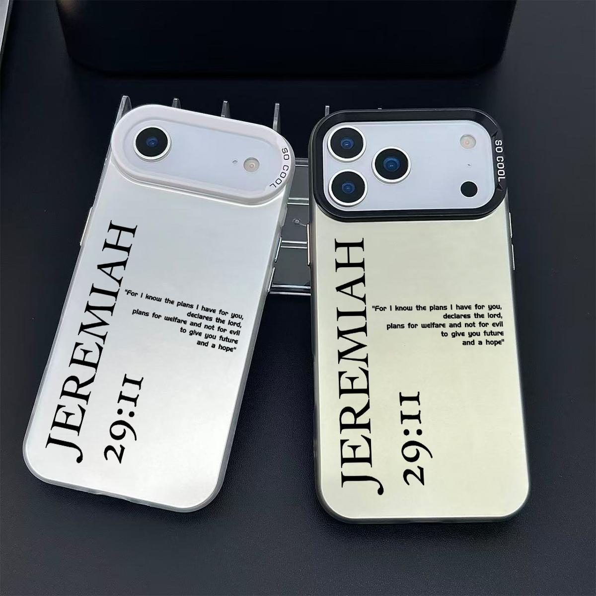 Jeremiah 29:11 Pattern Shockproof Phone Case for iPhone 7 8 X XR 11 12 13 14 15 16 17 Pro Max Plus Air 17E Protecitved Cover Bible Verse Religious Faith Gift