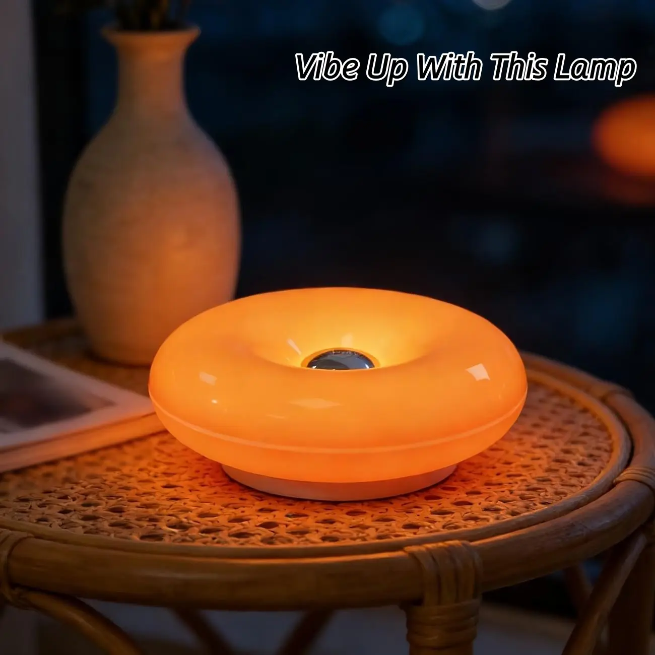 Rechargeable Night Light, Creative Donut Ambiance Lamp, Adjustable Three-Color Bedside Lamp, Retro Modern Desk Lamp, Home Decor Gift
