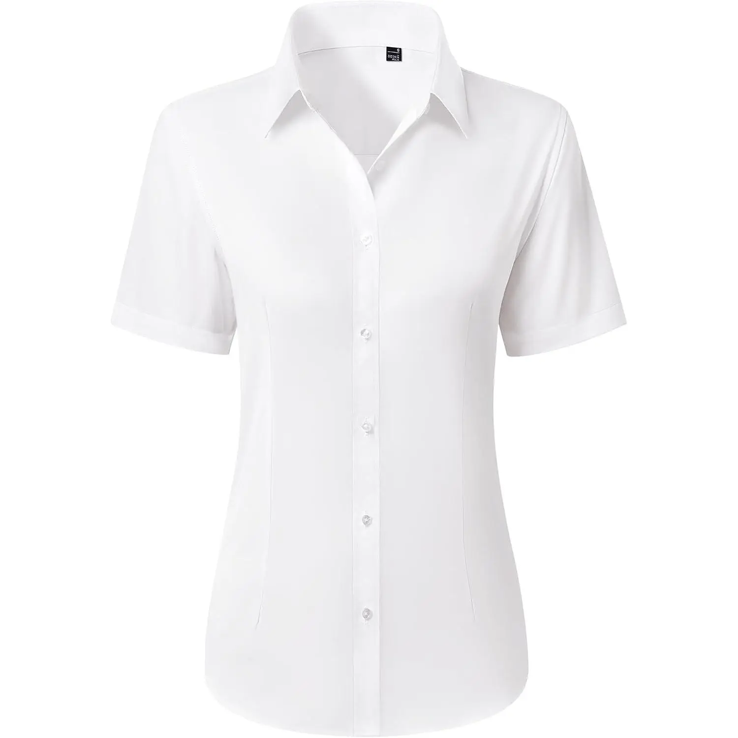 Button Down Shirts for Women Stain Shield Short Sleeve Dress Shirt Wrinkle Free Work Business Office Blouses