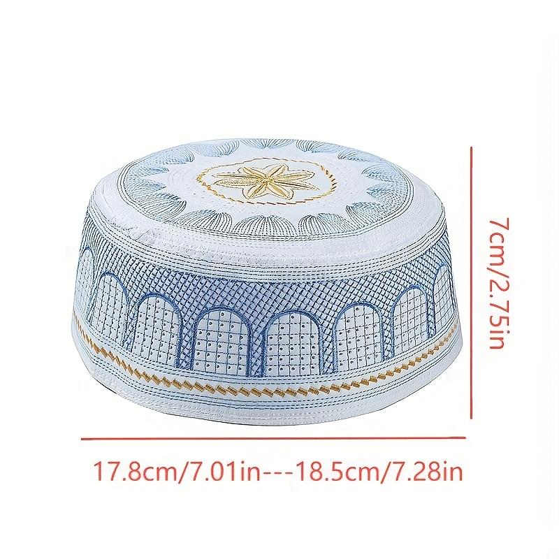 A 4pcs Set Of Kufi Hats In Yellow, White, Black, And Blue for The Month Of Ramadan And Eid Celebrations In Saudi Arabia.