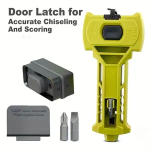 Door Latch Installation Kit, Door Latch Mortise Tool for Precise Scoring and Chiseling, Accurate Professional Installation, Door Installation Kit Suitable for Square or Round Deadbolts, 1-3/8" or 1-3/4" Thick Door,