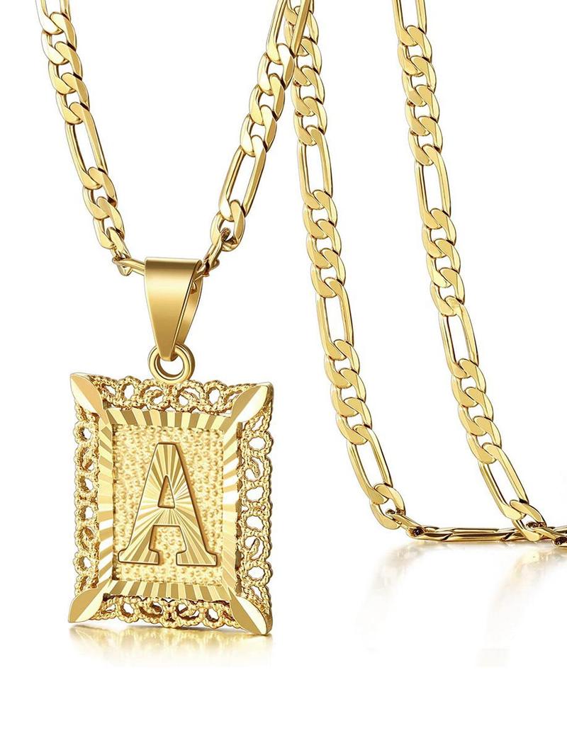 Letter A-Z Pendant Necklace for Women & Men, Punk Style Jewelry for Party, Daily Clothing Decor, Trendy All-match & Exquisite Jewelry for Birthday Gift Letter A-Z Pendant Necklace for Women & Men, Punk Style Jewelry for Party, Daily Clothing Decor, Trendy All-match & Exquisite Jewelry for Birthday Gift