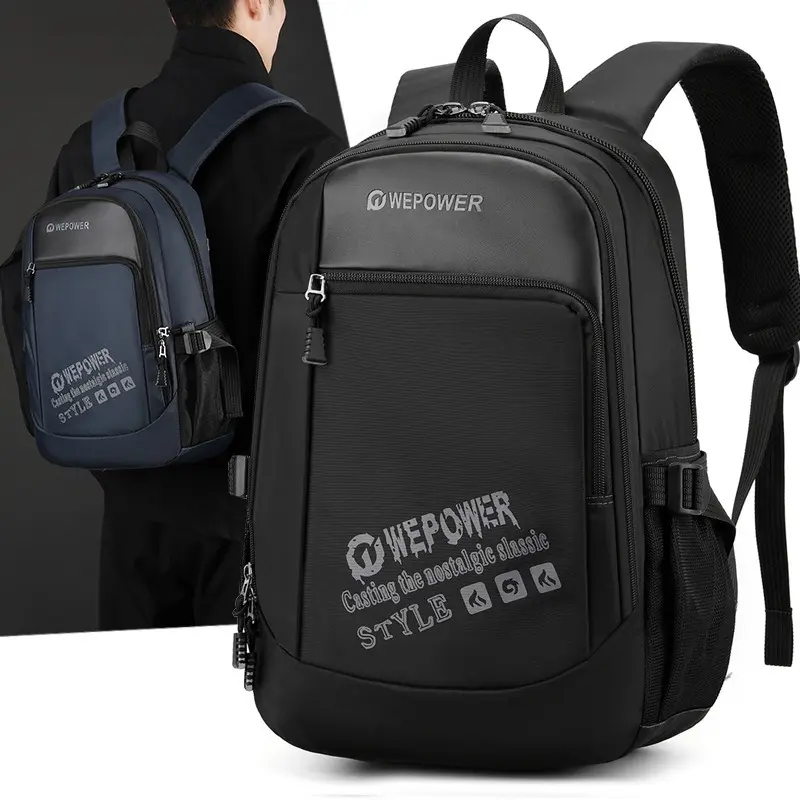 New Large Capacity Men's Backpack Commuter Outdoor Leisure Backpack Junior High School Student College Backpack