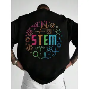 STEM Science Technology Engineering Math Teacher Gifts T-Shirt Same Style for Men And for Man and Women 2026 Summer Shortsleeved Printed T-Shirt