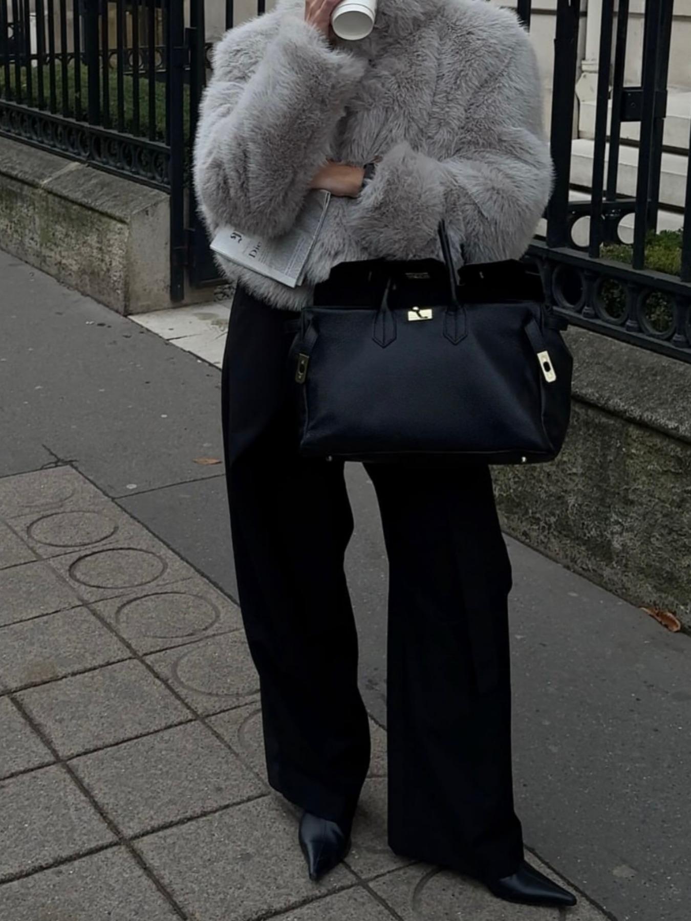 Women's Faux Fur Short Coat, Eco-Friendly Winter Jacket, Warm and Stylish Outerwear for Fall & Winter Seasons