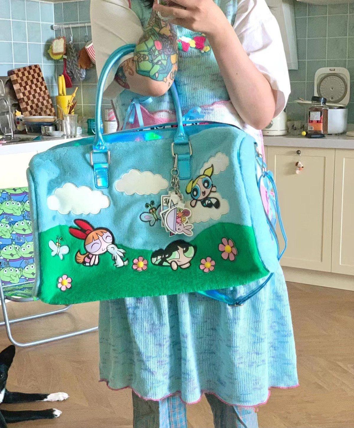 Large Capaci Plu Handbag Cartoon Animation Youthful Sle Soft Rabbit Fur Material Zipper Closure Casual Leisure Handbag